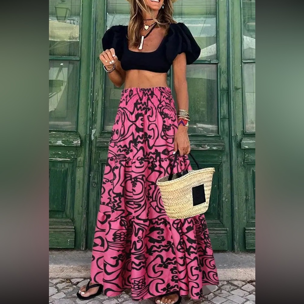 Boho high waisted maxi skirt - Picture 2 of 6